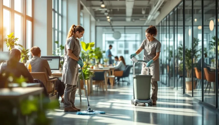 Agents France Clean en intervention dans un open space – programme de nettoyage écologique pour PME
